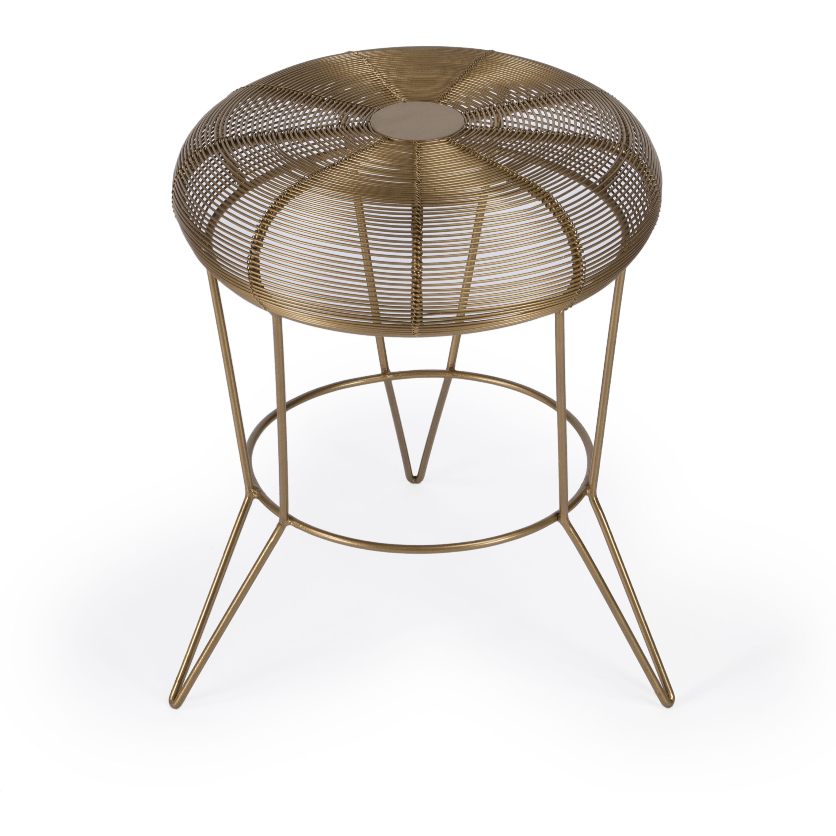 Allen Decorative Wire Side Table in Antique Gold
