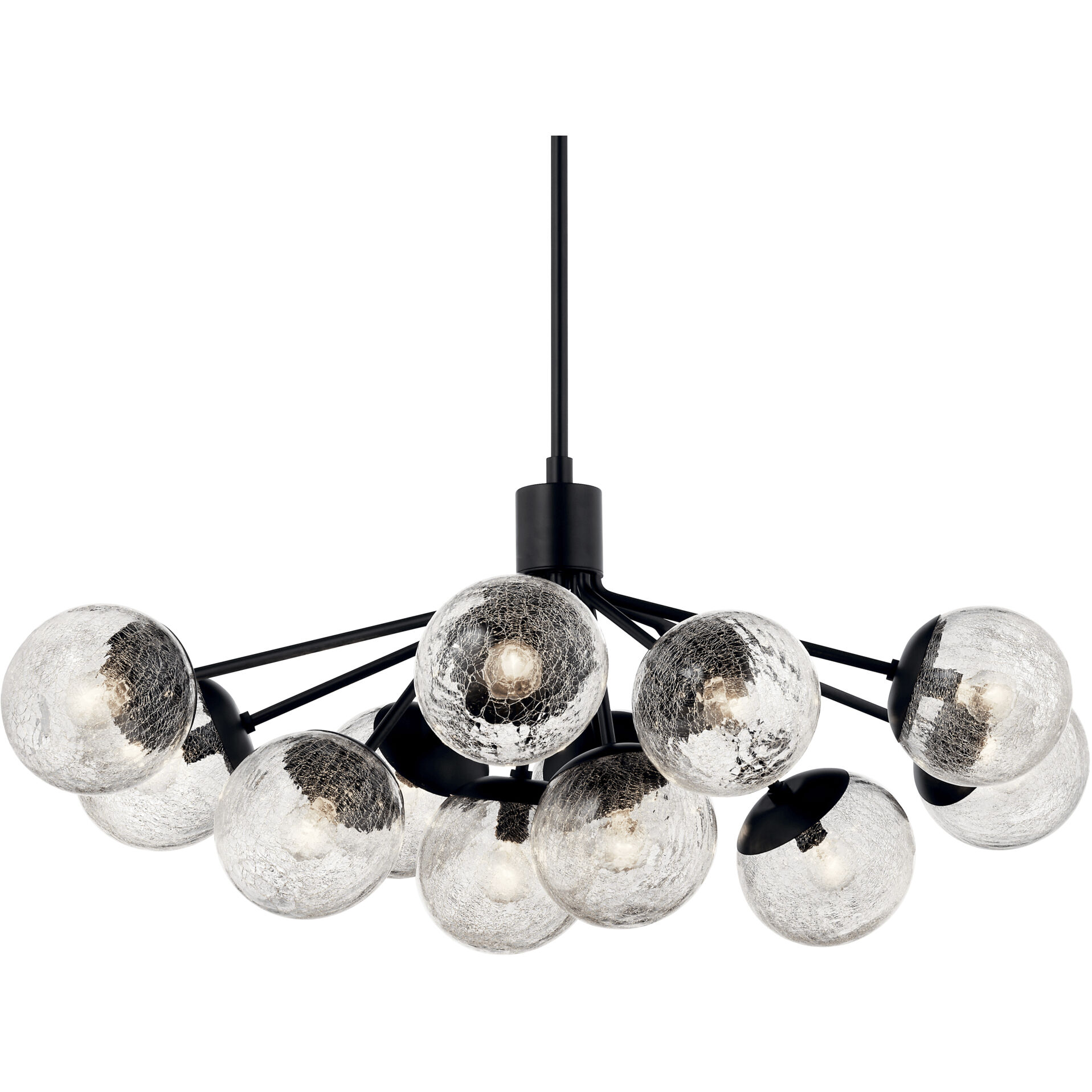 Silvarious 12 Light 26.75 inch Black Chandelier/Semi Flush Ceiling Light