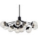 Silvarious 12 Light 26.75 inch Black Chandelier/Semi Flush Ceiling Light