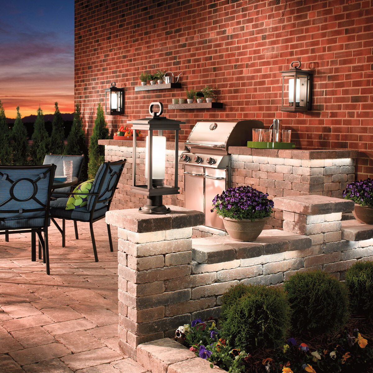 Outdoor lights for brick walls top
