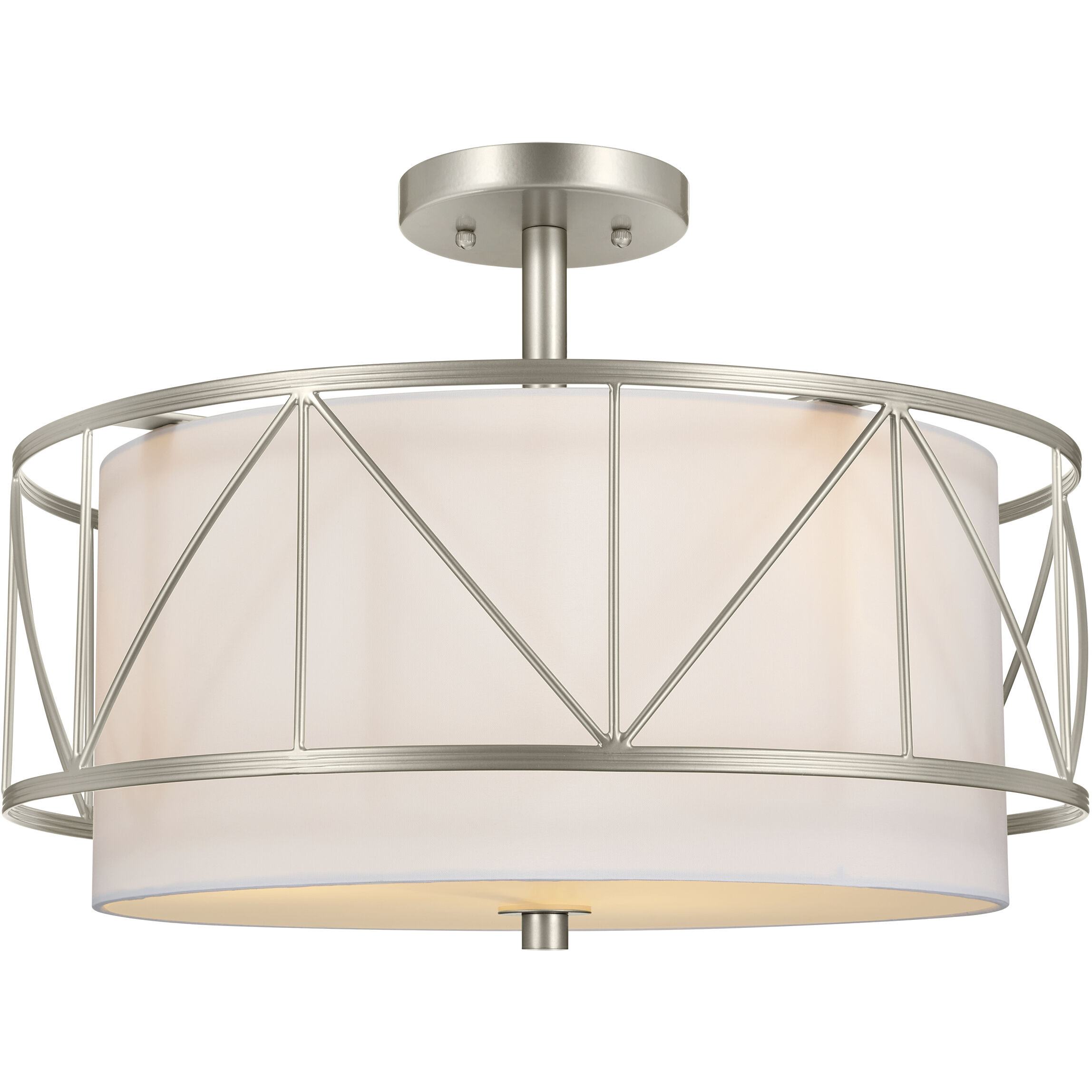 Birkleigh 3 Light 18 inch Satin Nickel Flush Mount Ceiling Light