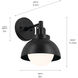 Niva LED 8 inch Black Semi Flush Mount Ceiling Light
