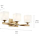 Marette 3 Light 23 inch Champagne Bronze Bath Vanity Light Wall Light