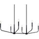 Madden 6 Light 17.75 inch Black Chandelier Linear Ceiling Light, Double