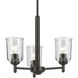 Shailene 3 Light Olde Bronze Mini Chandelier Ceiling Light in Clear