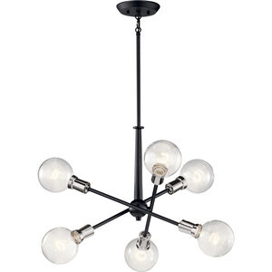 Armstrong 6 Light 20 inch Black Chandelier 1 Tier Small Ceiling Light, Small