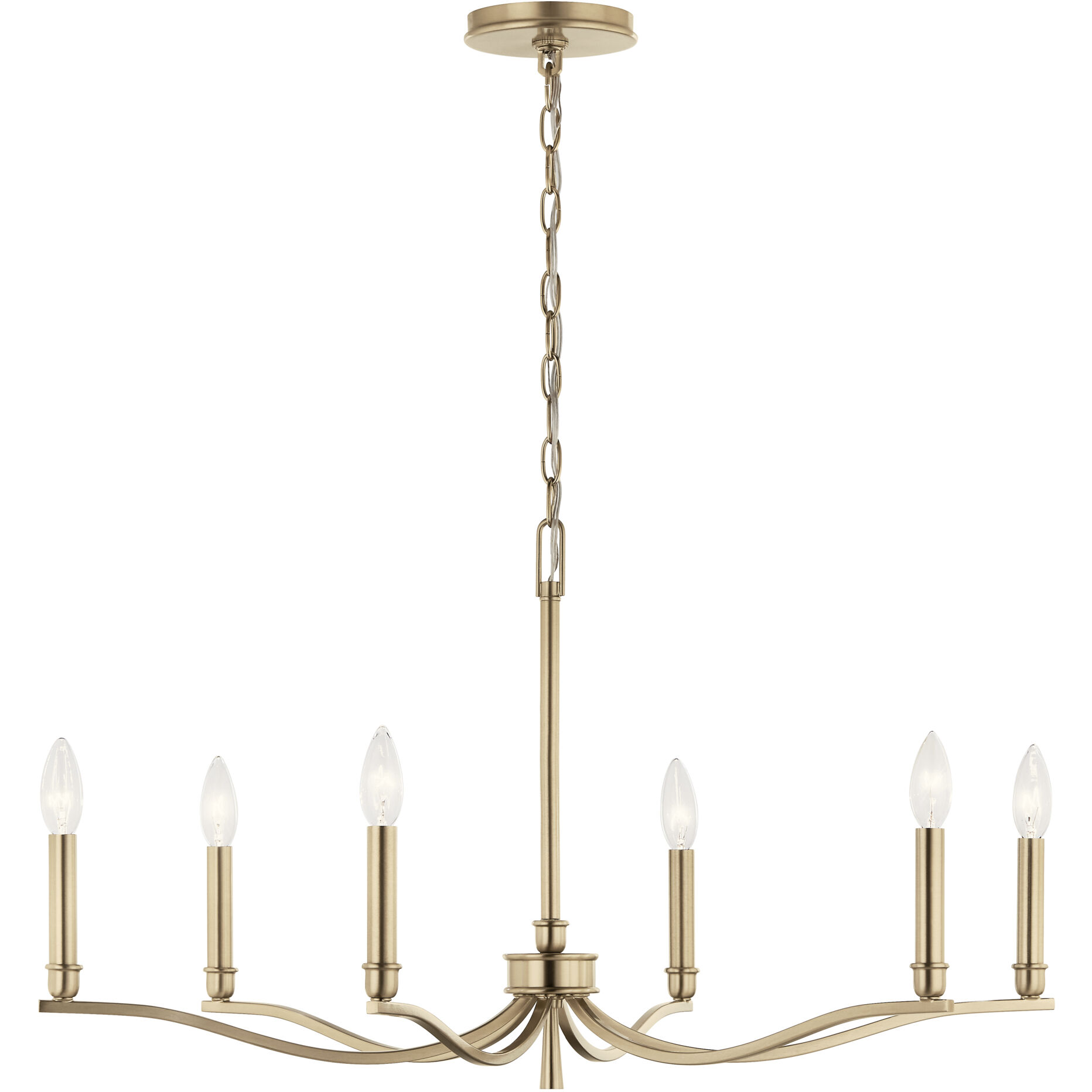 Malene 6 Light Champagne Bronze Chandelier Ceiling Light, 1 Tier Small