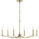 Malene 6 Light Champagne Bronze Chandelier Ceiling Light, 1 Tier Small