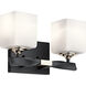 Marette 2 Light 14 inch Black Wall Mt Bath 2 Arm Wall Light