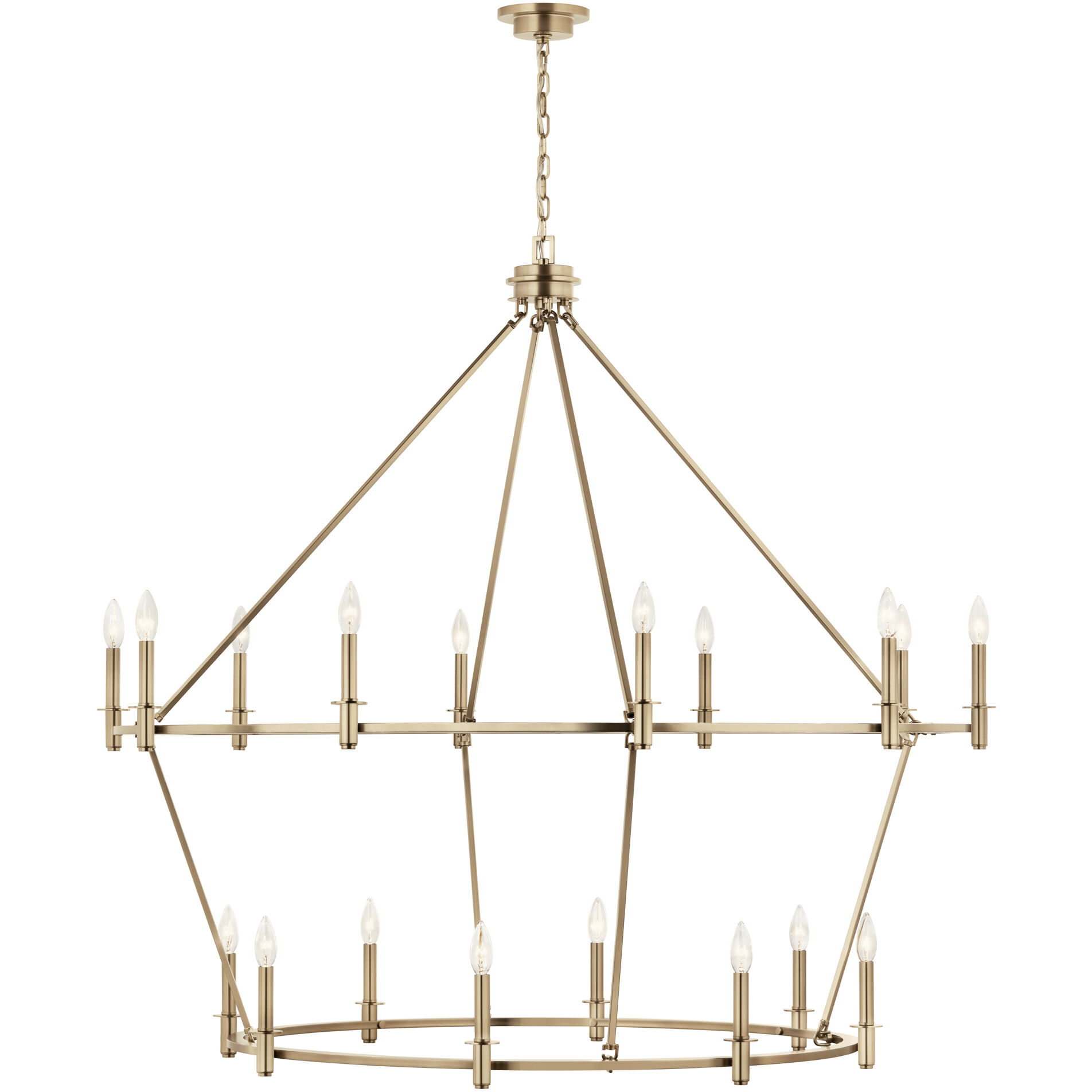 Carrick 18 Light Champagne Bronze Chandelier Ceiling Light, 2 Tier Large