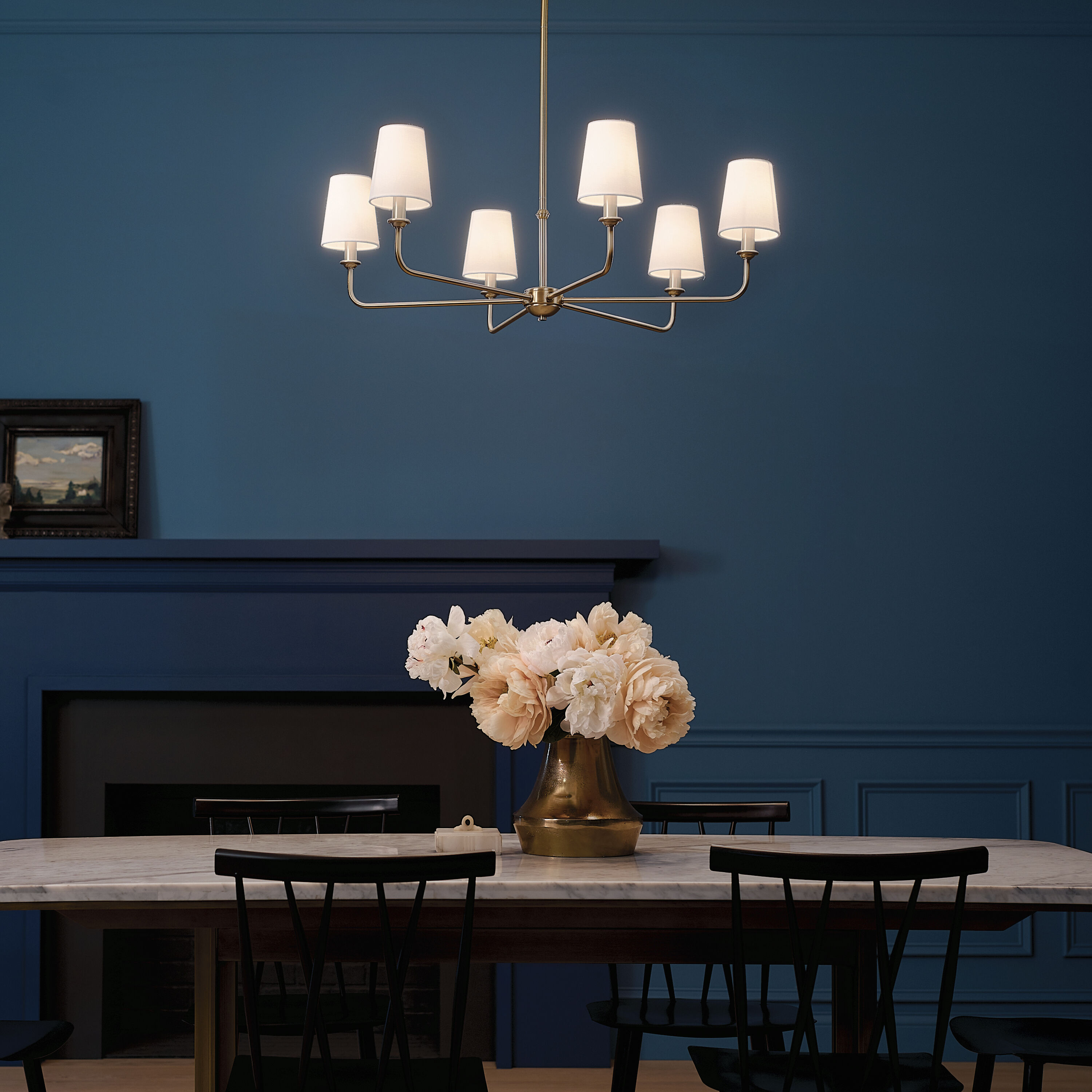 Pallas 6 Light 32.25 inch Brushed Natural Brass Chandelier Ceiling Light