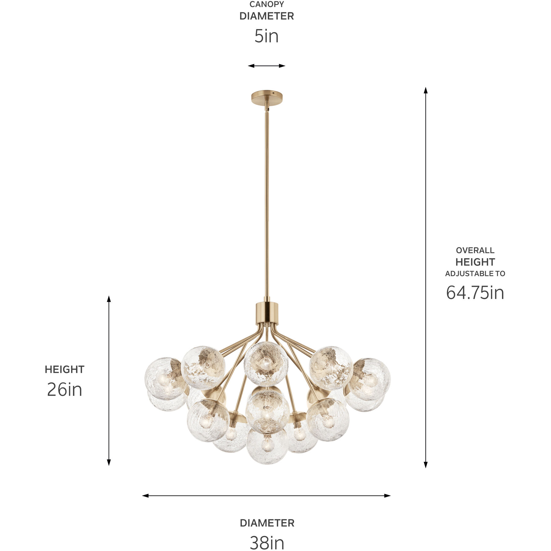 Silvarious 16 Light Champagne Bronze Chandelier/Semi Flush Ceiling Light