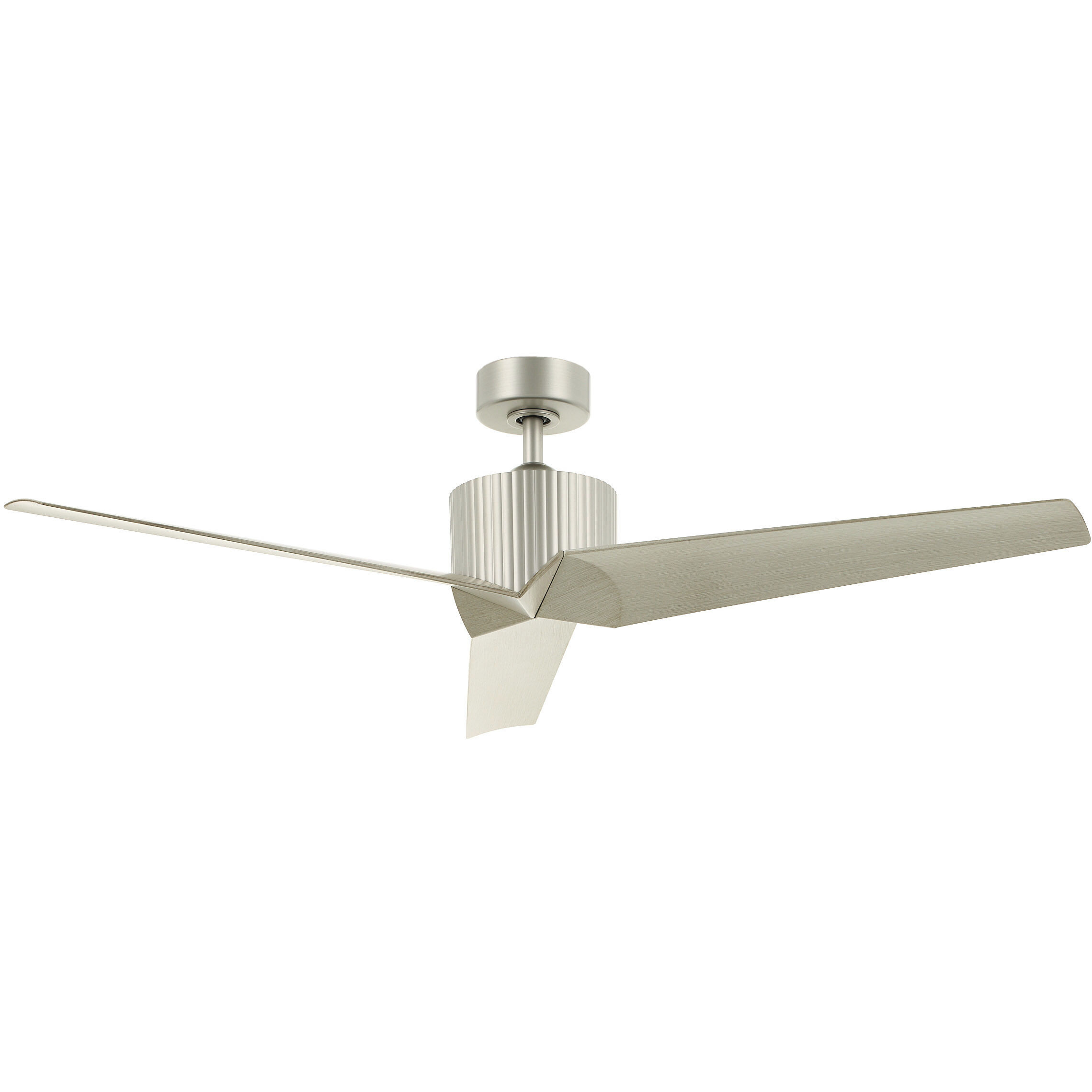 Almere 56 inch Brushed Nickel with Weathered White Walnut Blades Ceiling Fan