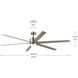 Loa 80 inch Painted Brushed Nickel with Silver Blades Ceiling Fan