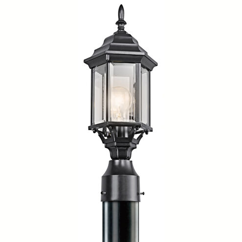 Chesapeake 1 Light 18 inch Black Outdoor Post Lantern in Clear Beveled Glass