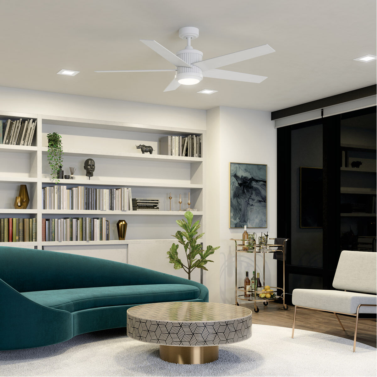 Brahm 56 inch Matte White Ceiling Fan 
