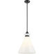 Laria 1 Light Black Pendant Ceiling Light in Opal