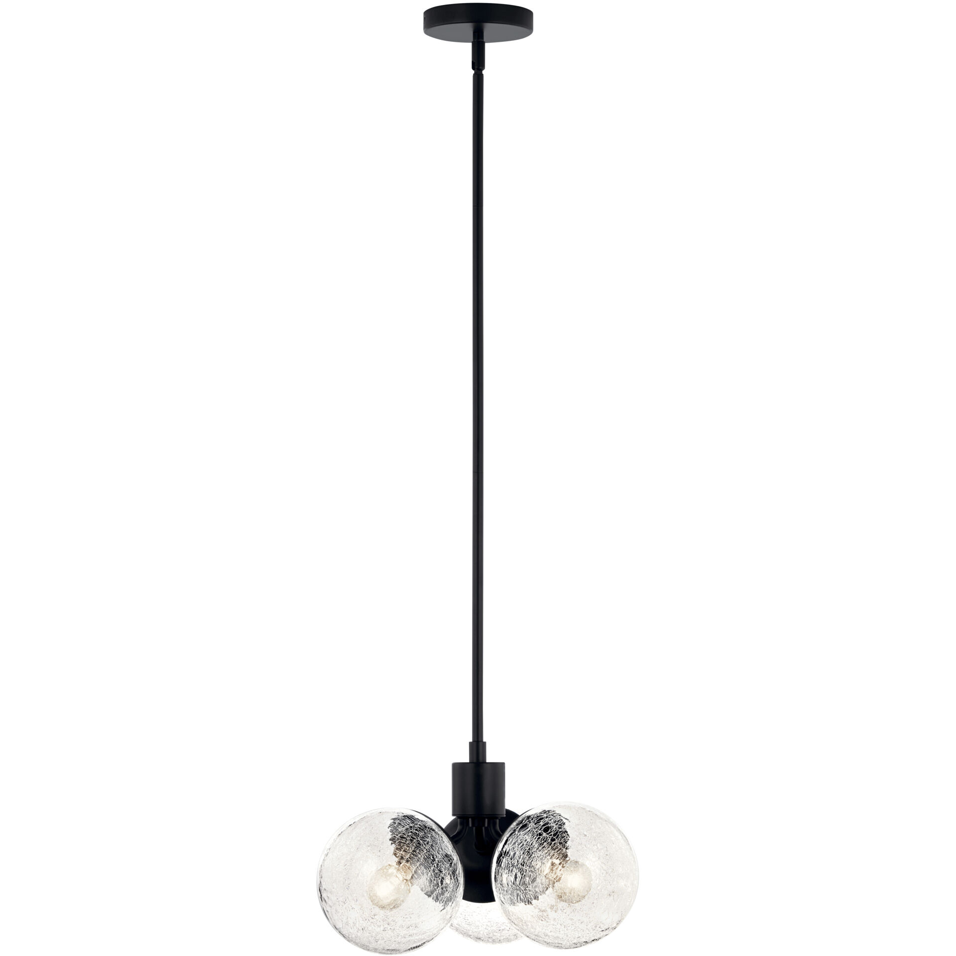 Silvarious 3 Light Black Chandelier/Semi Flush Ceiling Light