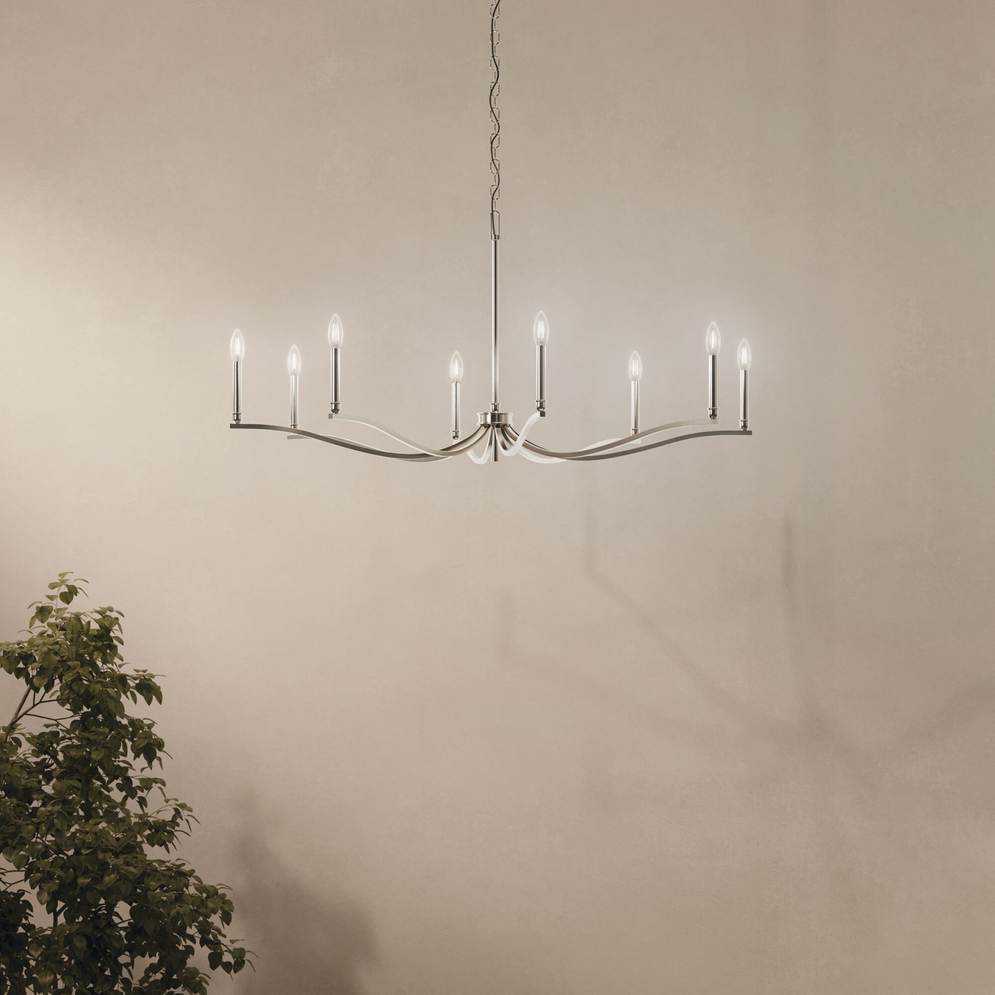 Malene 6 Light Polished Nickel Chandelier Ceiling Light, 1 Tier Medium