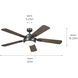 Humble 60 inch Anvil Iron with Distressed Antique Gray Blades Ceiling Fan