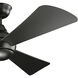 Sola 54 inch Satin Black Ceiling Fan