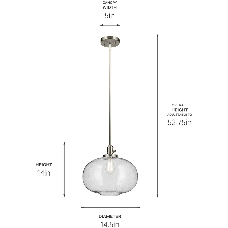 Avery 1 Light Brushed Nickel Pendant Ceiling Light