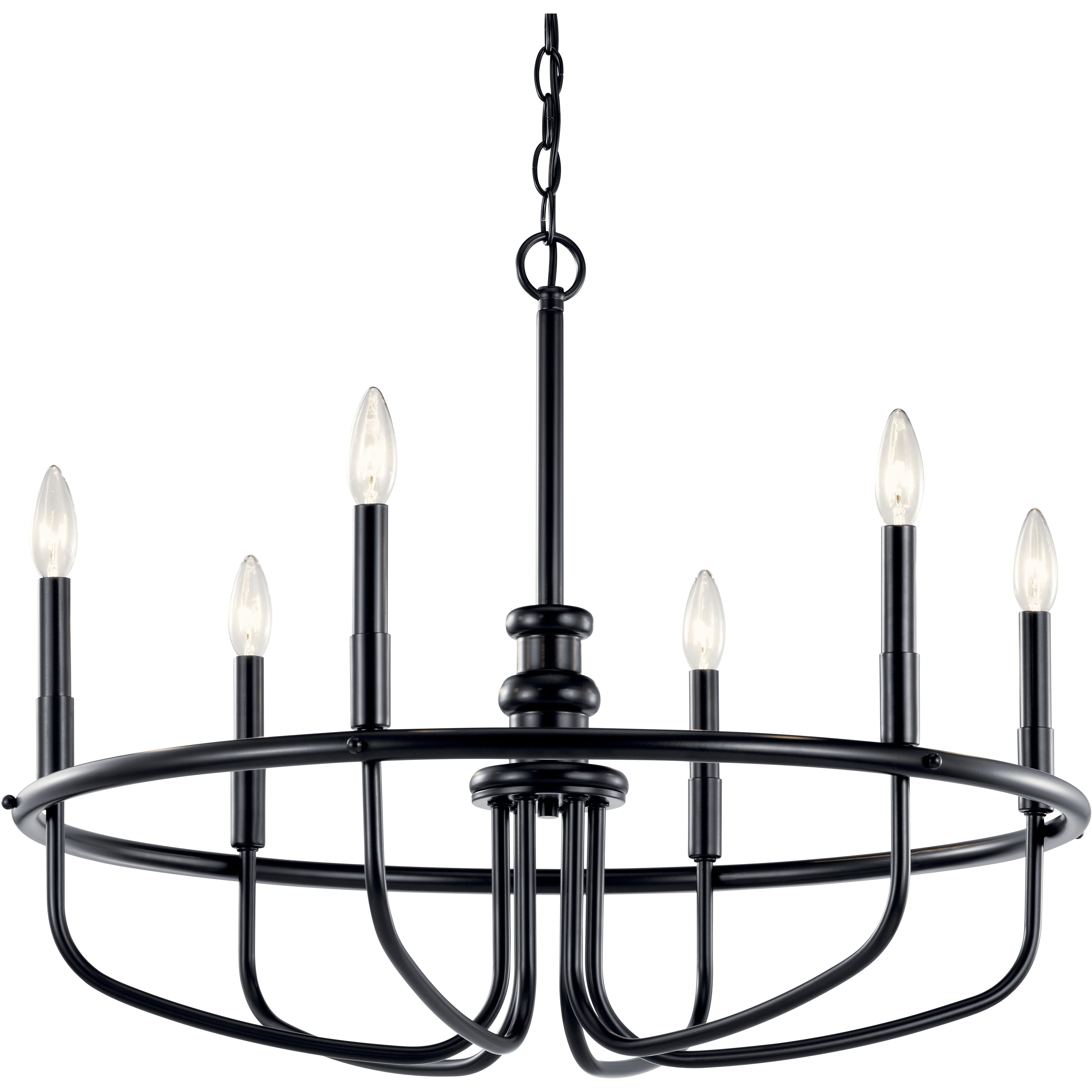 Capitol Hill 6 Light 28.75 inch Black Chandelier 1 Tier Large Ceiling Light, Large