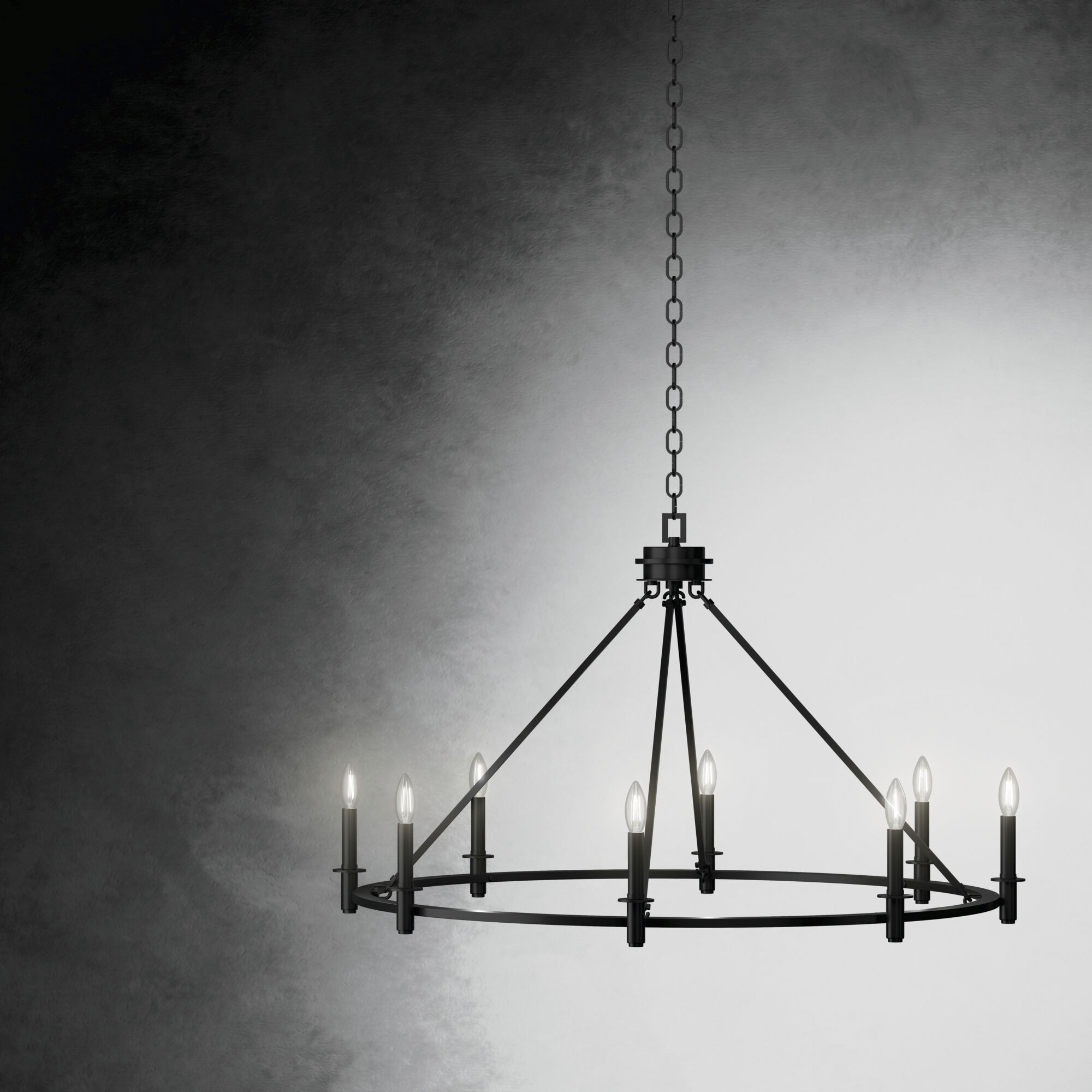 Carrick 8 Light Black Chandelier Ceiling Light, 1 Tier Medium