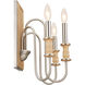 Homestead Karthe 3 Light 10 inch Brushed Nickel Wall Sconce Wall Light, Karthe