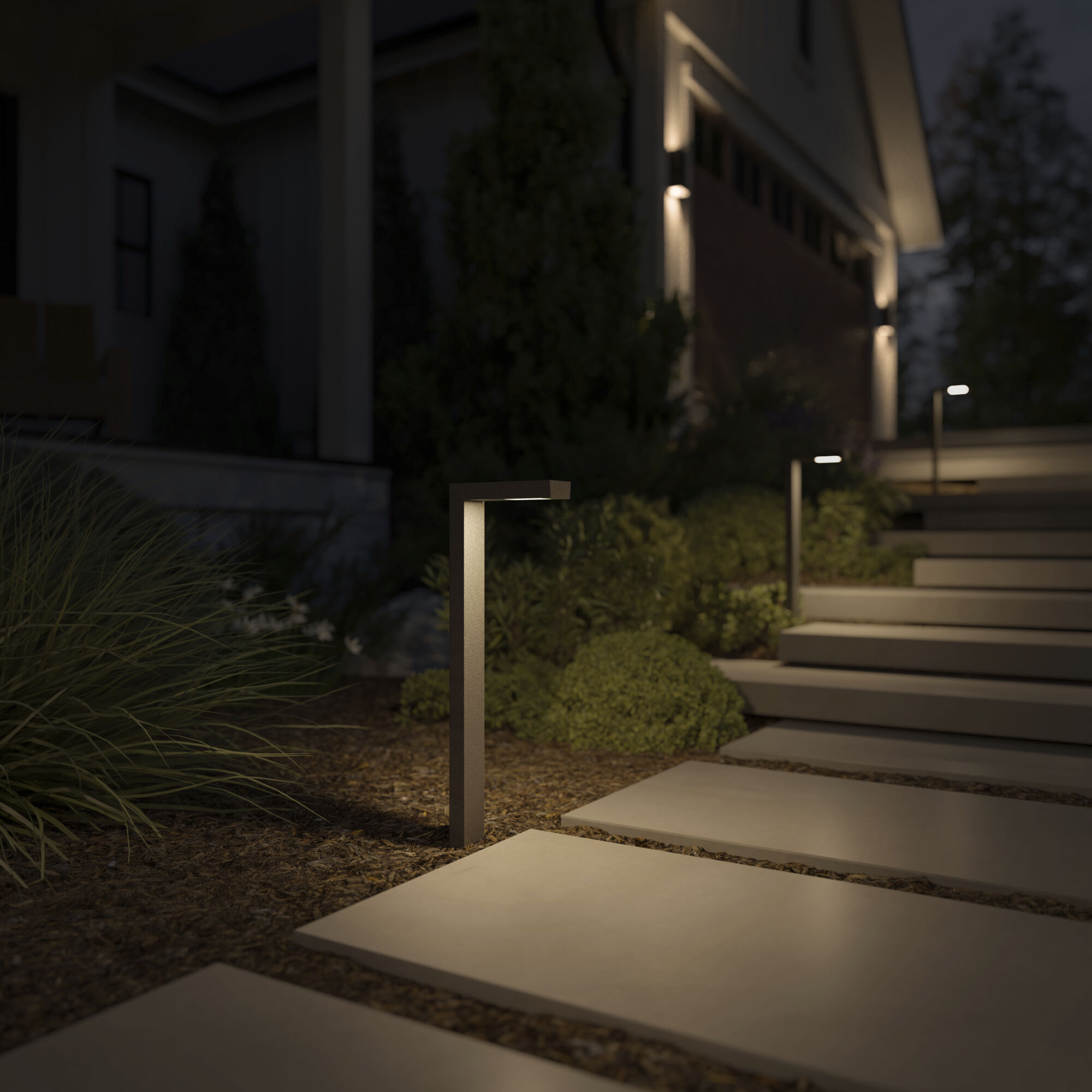 Independence 12 AC/DC 2.75 watt Textured Black Ninety Degree Path Light in 2700K