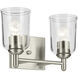 Shailene 2 Light 12.5 inch Brushed Nickel Bath Light Wall Light