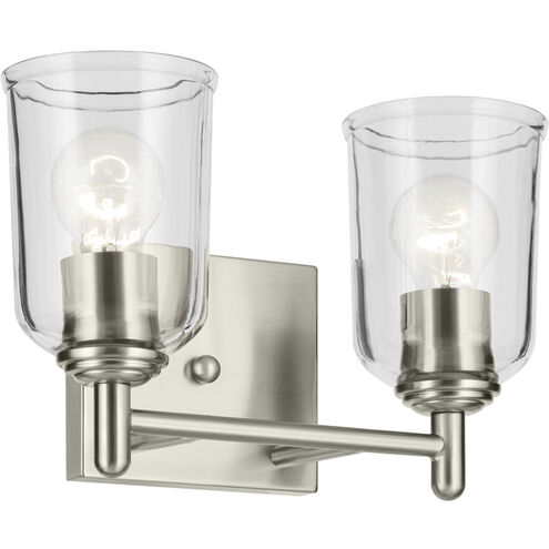 Shailene 2 Light 12.5 inch Brushed Nickel Bath Light Wall Light