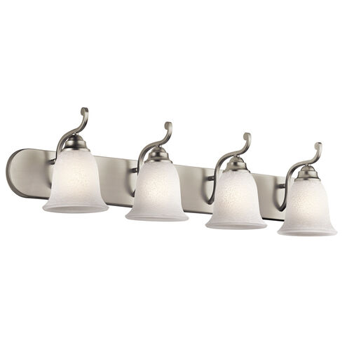 Camerena 4 Light 36 inch Brushed Nickel Wall Mt Bath 4 Arm Wall Light in White Scavo
