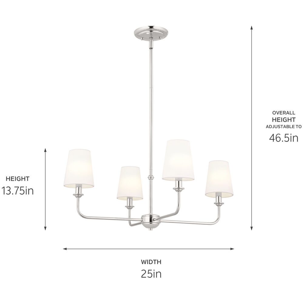 Pallas 4 Light 25 inch Polished Nickel Chandelier Ceiling Light