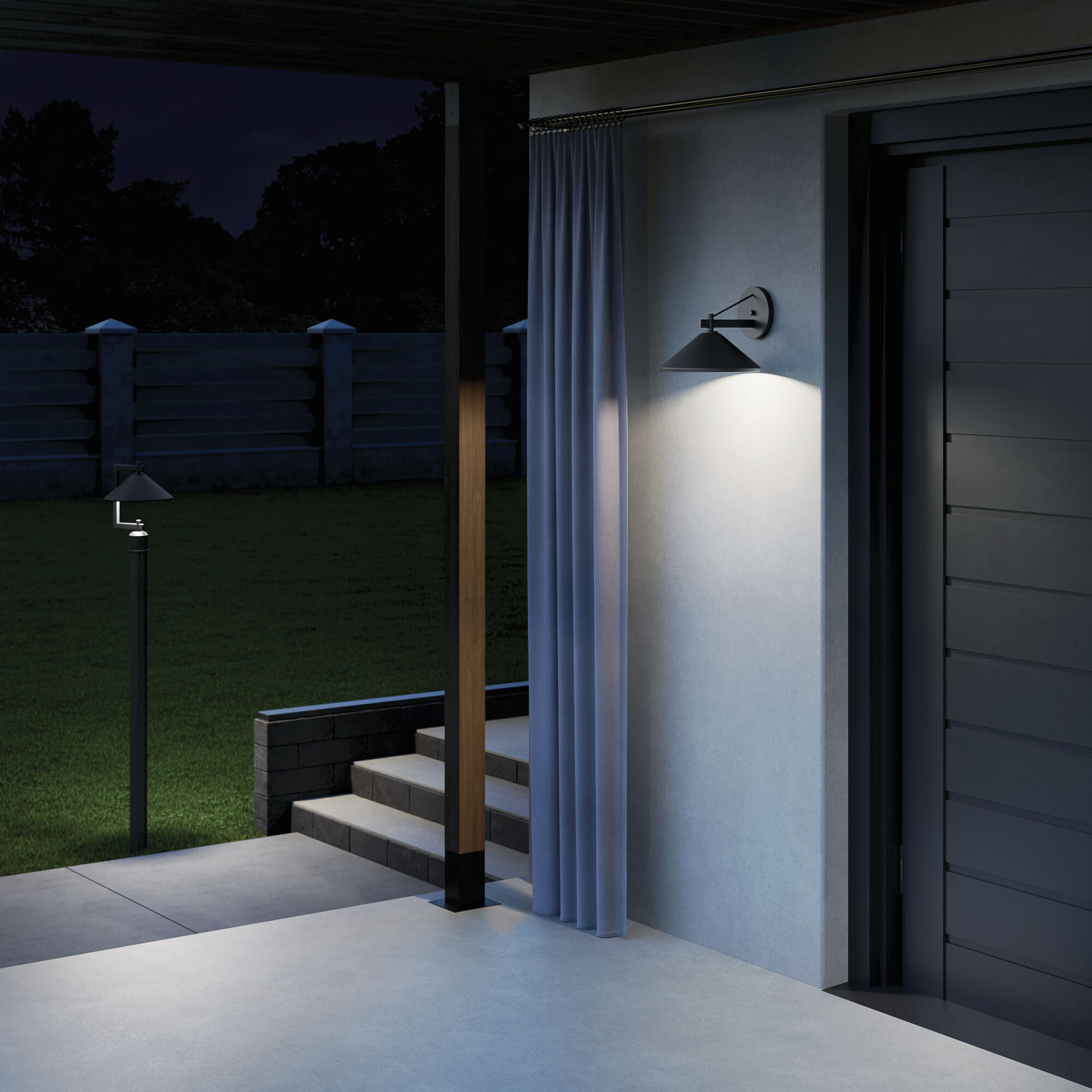 Ripley 1 Light 16 inch Black Outdoor Post Lantern