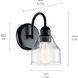 Avery 1 Light 5.5 inch Black Wall Sconce Wall Light