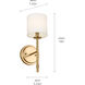 Ali 1 Light 5.25 inch Brushed Natural Brass Wall Sconce Wall Light