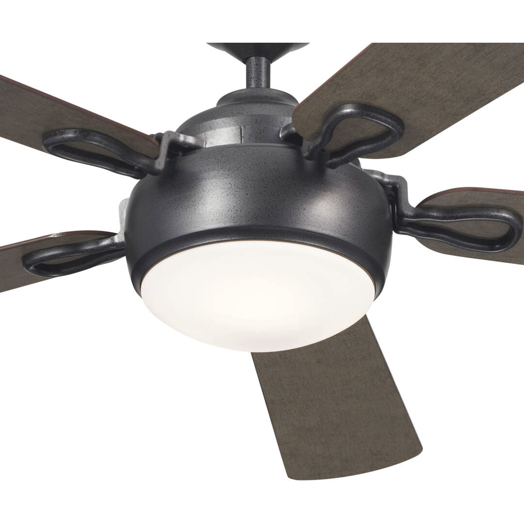 Humble 60 inch Anvil Iron with Distressed Antique Gray Blades Ceiling Fan