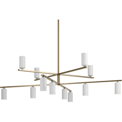 Gala LED 55.75 inch Champagne Bronze with White Chandelier Ceiling Light