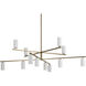Gala LED 55.75 inch Champagne Bronze with White Chandelier Ceiling Light
