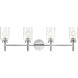 Madden 4 Light 34 inch Chrome Wall Mount Bath Wall Light, 4 Arm