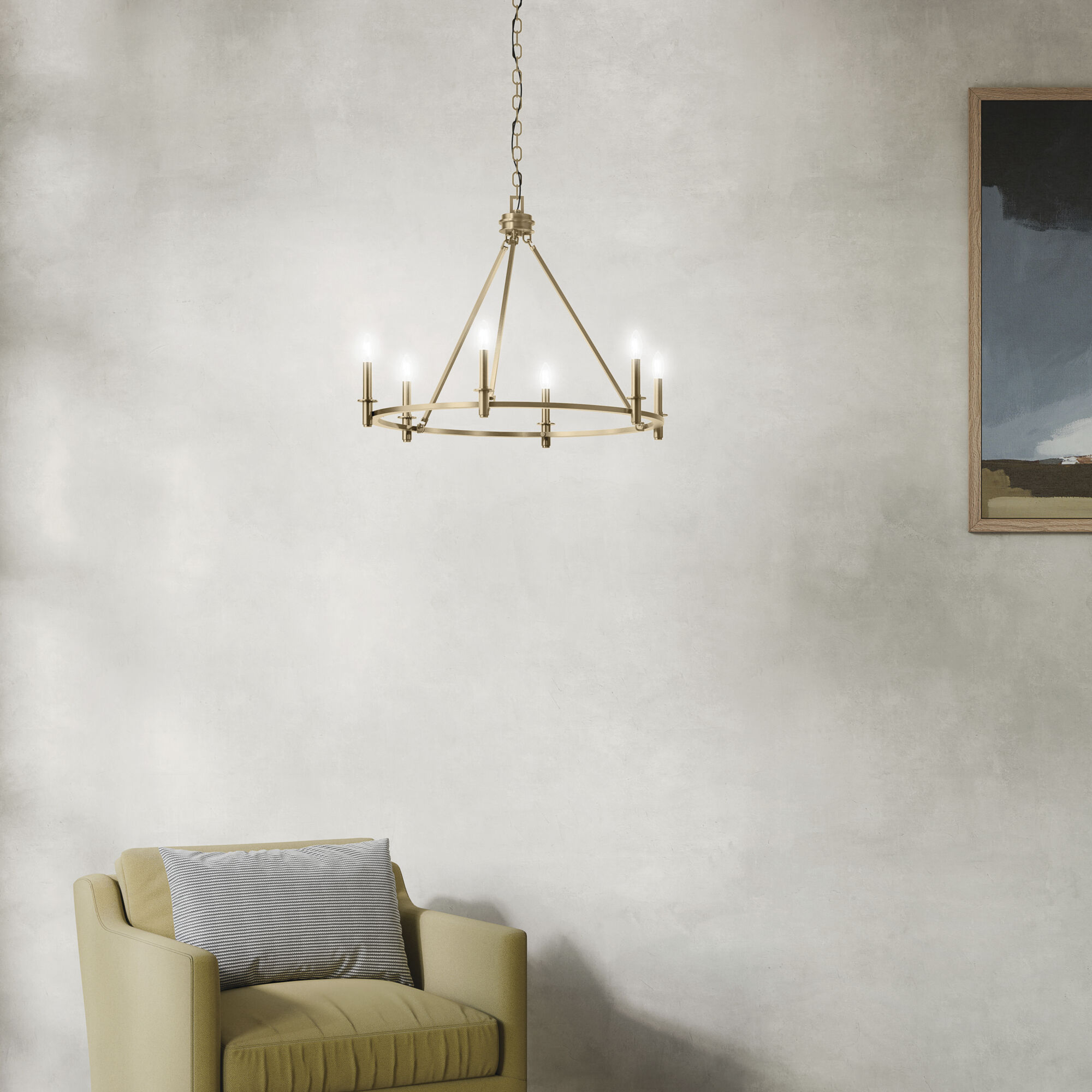 Carrick 6 Light Champagne Bronze Chandelier Ceiling Light, 1 Tier Small