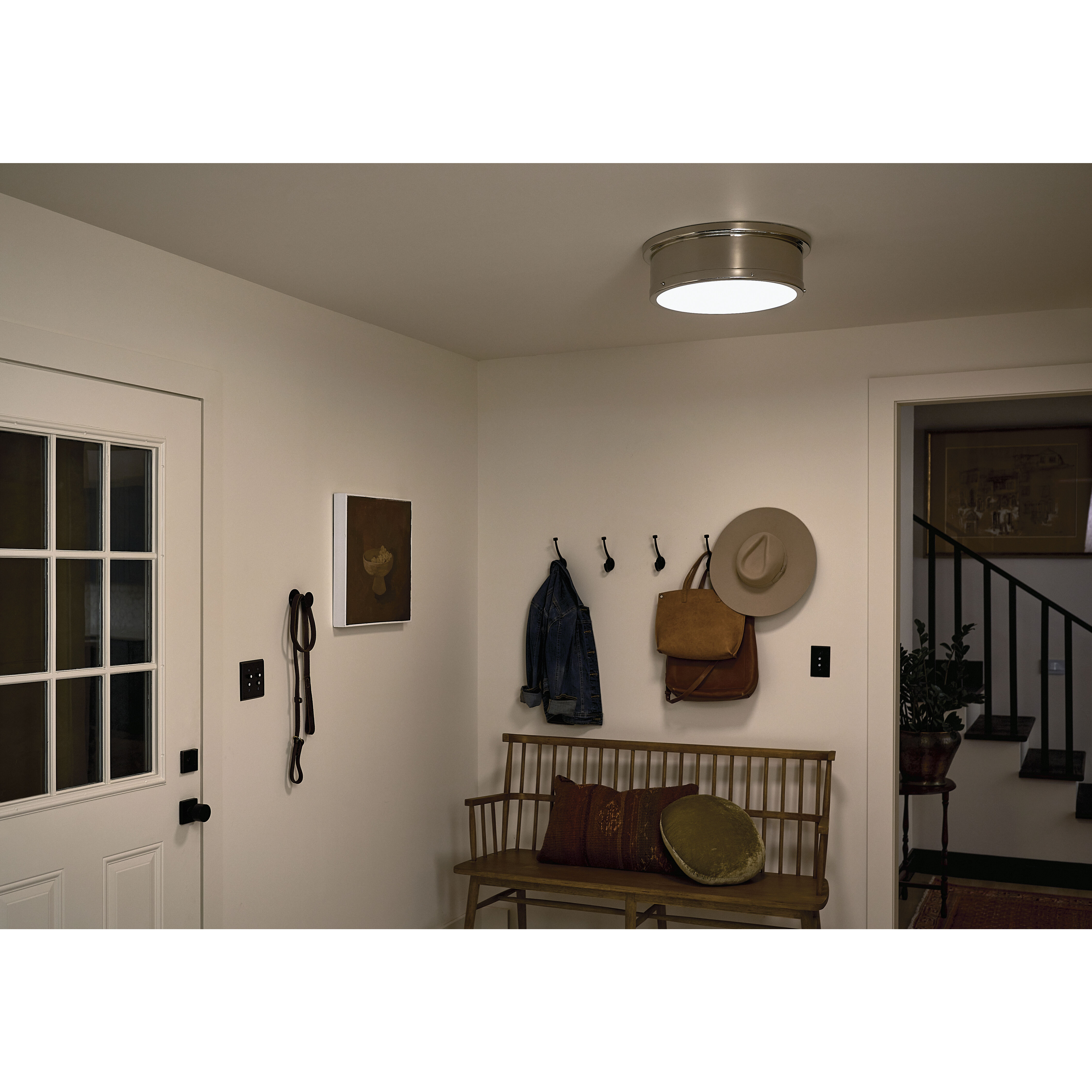 Serca 3 Light 18 inch Polished Nickel Flush Mount Ceiling Light