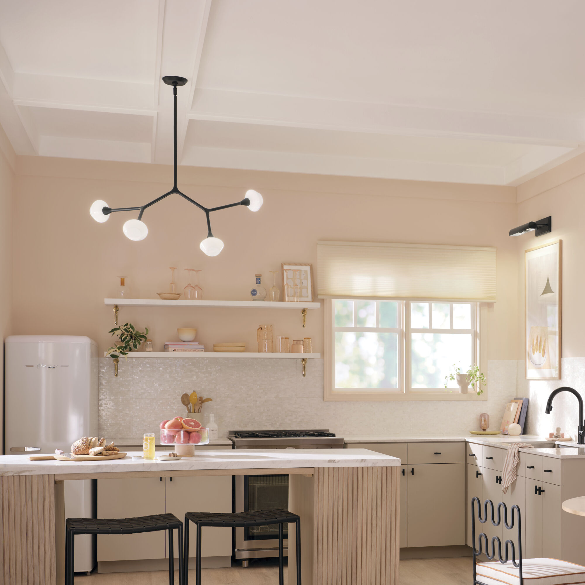 Cassius 4 Light 5.25 inch Black Chandelier Ceiling Light, Convertible