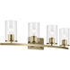 Crosby 4 Light 31.25 inch Natural Brass Bath Light Wall Light