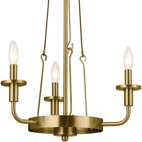 Homestead Vetivene 3 Light 20 inch Natural Brass Mini Chandelier Ceiling Light, Vetivene
