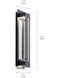 River Path LED 23 inch Textured Black Outdoor Wall, Large