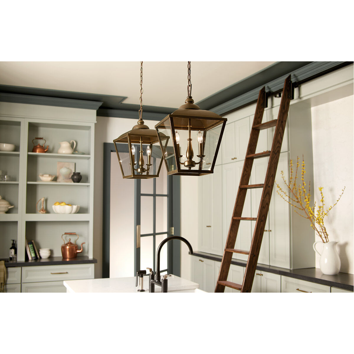 Homestead Dame 3 Light 13 inch Character Bronze Pendant Ceiling Light, Dame