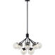 Silvarious 12 Light Black Chandelier/Semi Flush Ceiling Light in Clear Crackle