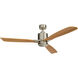 Ridley Ii 52 inch Brushed Stainless Steel with Medium Oak Blades Ceiling Fan